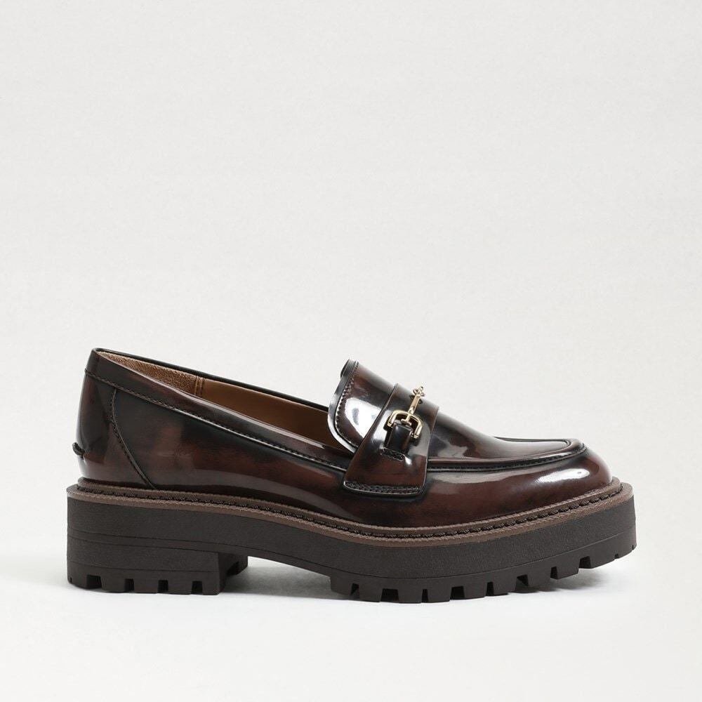 Sam Edelman Laurs Lug Sole Loafer in Chestnut Brown Size 8.5 - Picture 3 of 14